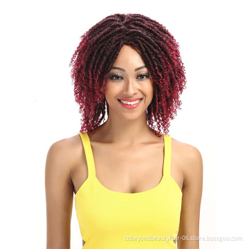 Dreadlock Wig Braided Twist Short Curly Heat Resistant Fiber Synthetic Braids wig for Black Women